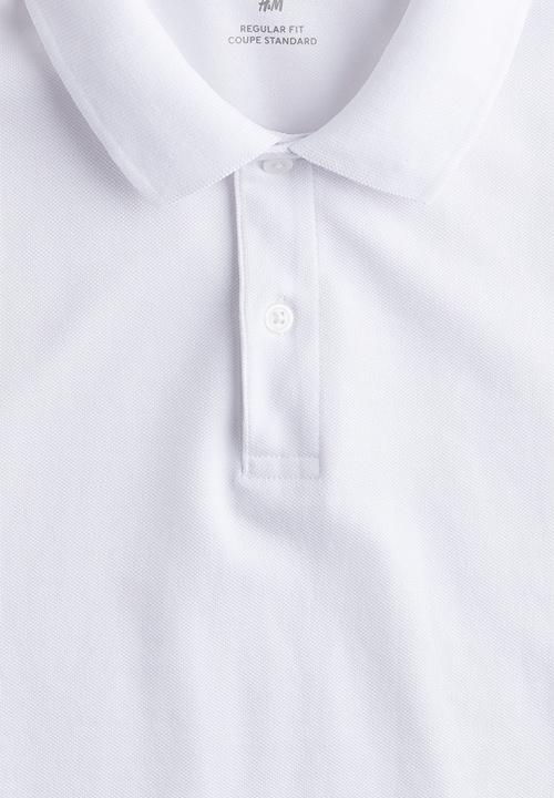 H&M - Regular fit piqué polo shirt - white