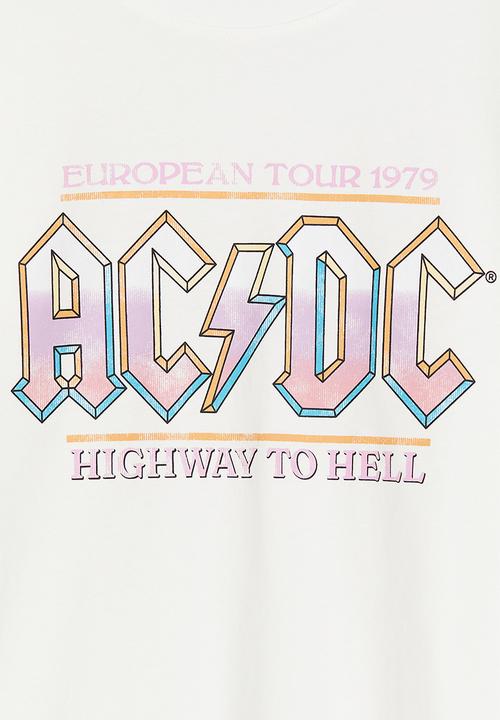 H&M - T-shirt with a motif - white ac/dc