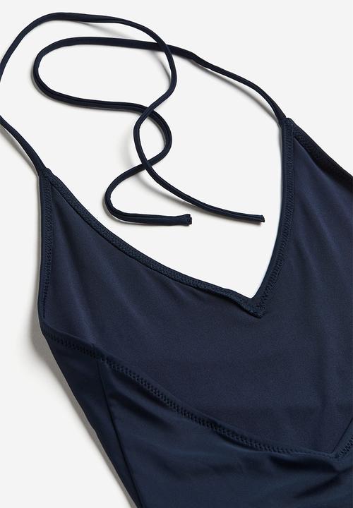 H&M - Halterneck swimsuit - navy blue 