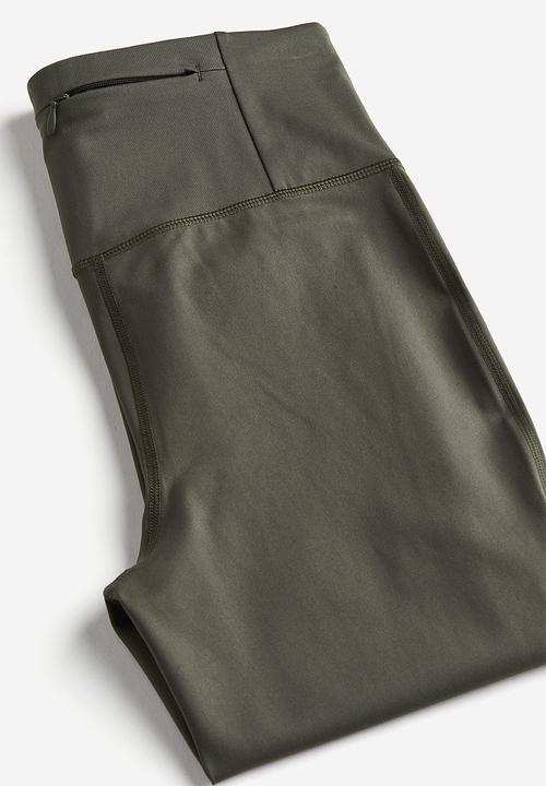 H&M - Drymove™ running leggings - dark khaki green