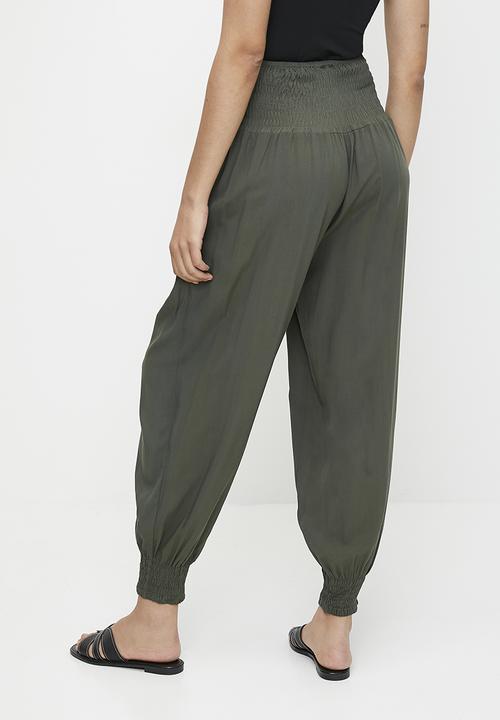 Stella Morgan - Rouched Woven Slacks - Khaki