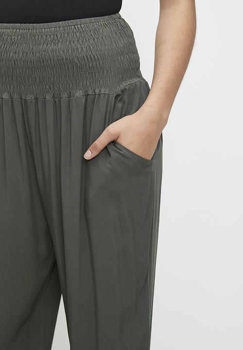Stella Morgan - Rouched Woven Slacks - Khaki