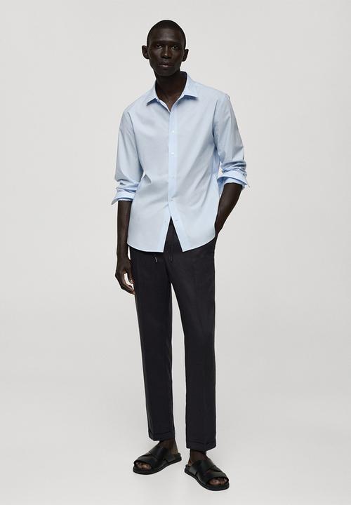 MANGO - Shirt como - sky-blue