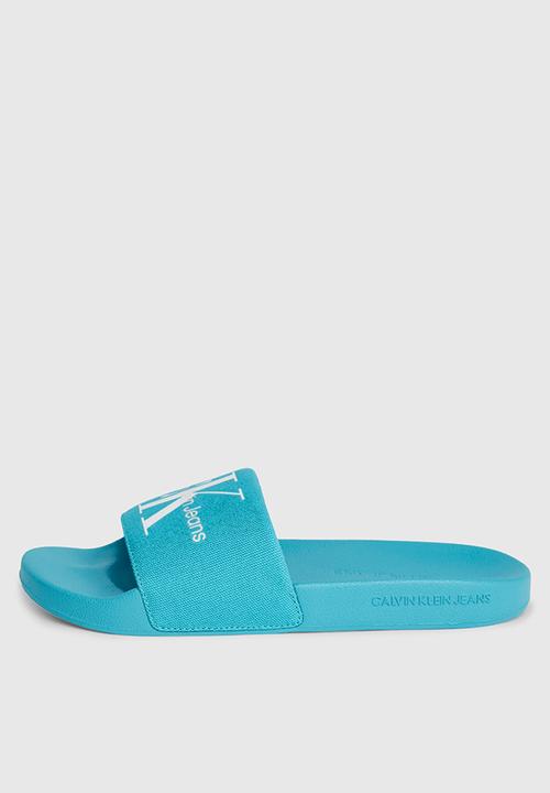 Calvin Klein - Slide monogram - blue atoll/bright white
