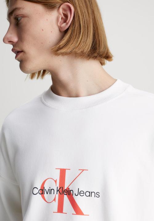 Calvin Klein - Archival Monologo Crew Neck - Bright White