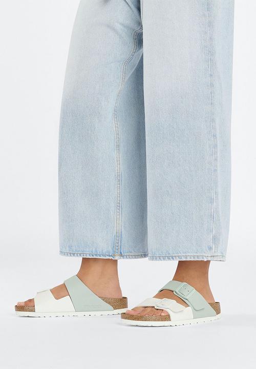 Birkenstock - Arizona split narrow - white & surf green