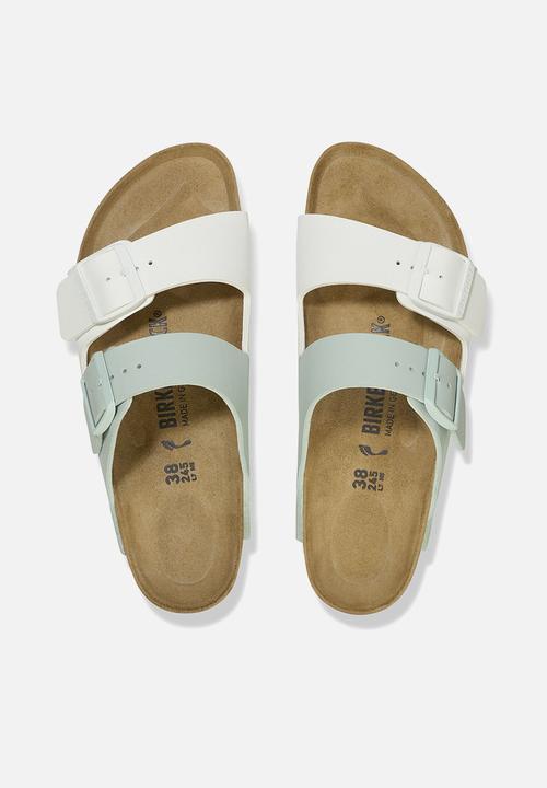 Birkenstock - Arizona split narrow - white & surf green