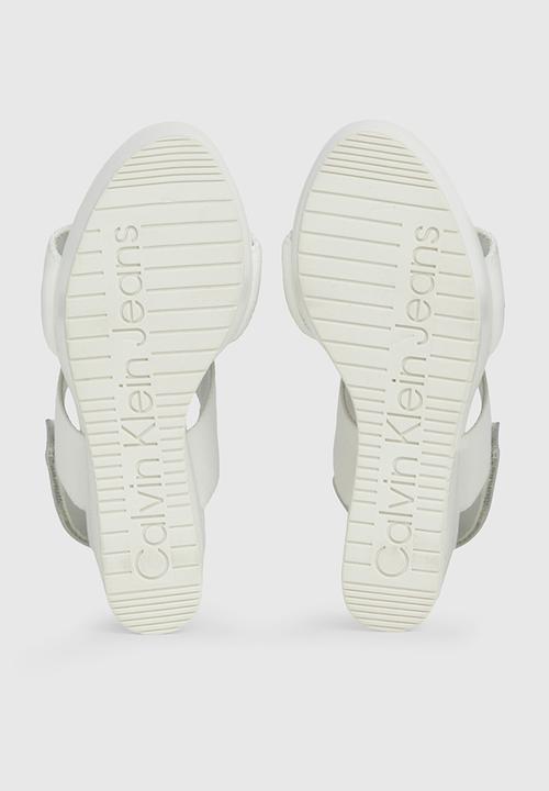 Calvin Klein - Wedge webbing sandal - bright white