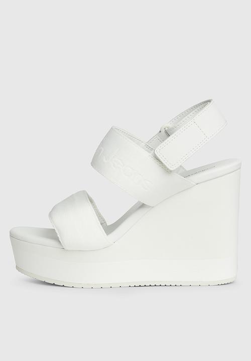 Calvin Klein - Wedge webbing sandal - bright white