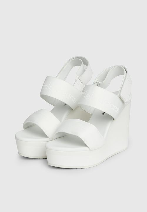 Calvin Klein - Wedge webbing sandal - bright white