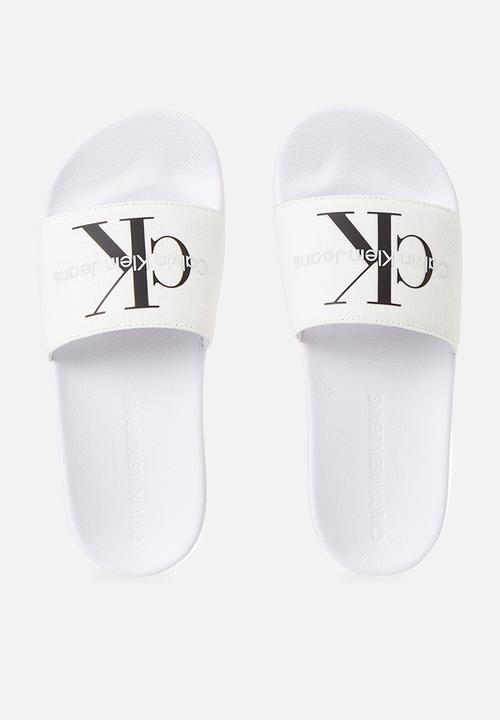 Calvin Klein - Slide monogram - bright white/black