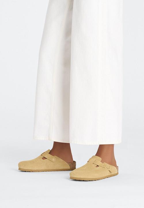 Birkenstock - Boston suede leather narrow - latte cream