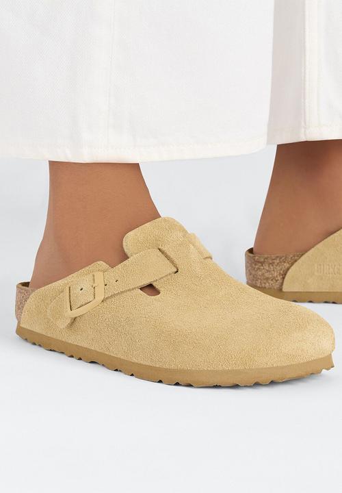 Birkenstock - Boston suede leather narrow - latte cream