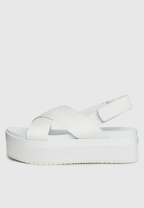 Calvin Klein - Flatform sling sandal - bright white