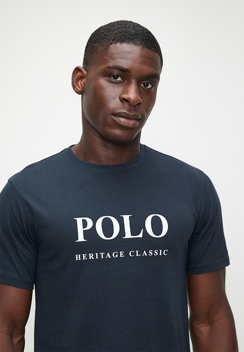 POLO - Steve   Logo Printed Short Sleeve Tee - Navy