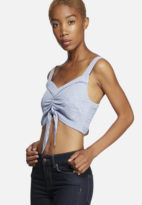 MINKPINK - Sweet Pea Tie Front Crop Top