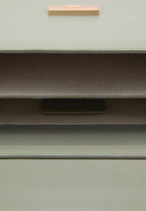 MANGO - Bag amber - light pastel green