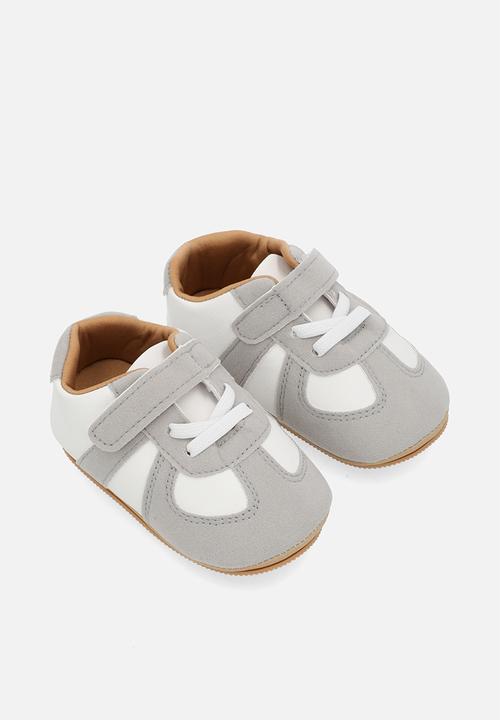 Pop Candy - Lace velcro sneakers - grey & white