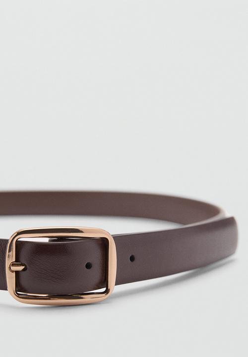 MANGO - Belt massi - brown