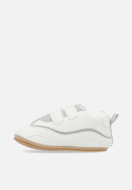 Pop Candy - Twin velcro strap sneakers - grey & white