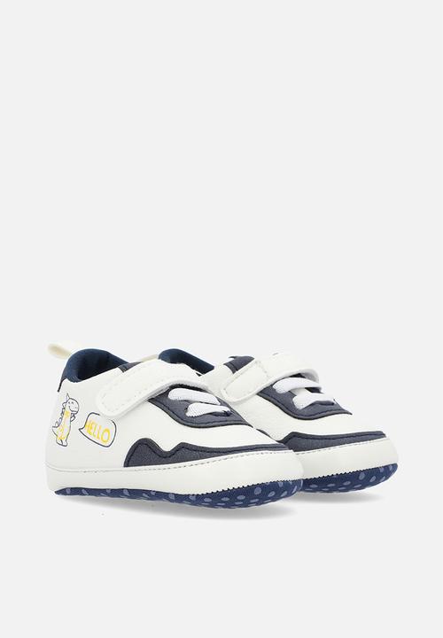 Pop Candy - Hi top velcro lace up sneakers - black & white