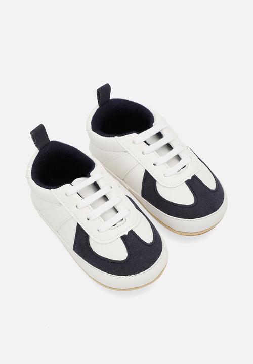 Pop Candy - Lace up lo top sneakers - white & navy