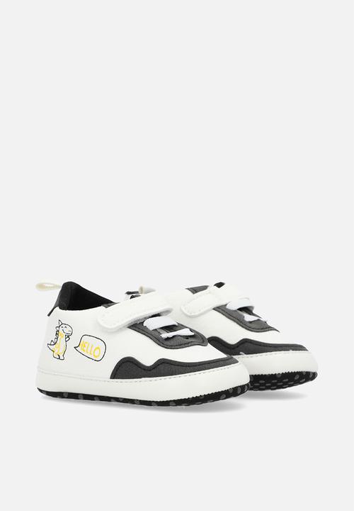 Pop Candy - Lo top velcro lace up sneakers - navy & white