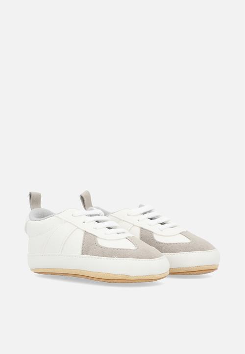 Pop Candy - Lace up sneakers - grey & white