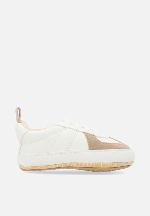 Pop Candy - Lace up lo top sneakers - brown & white