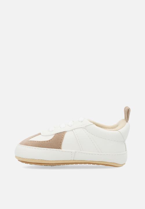 Pop Candy - Lace up lo top sneakers - brown & white