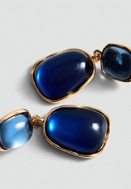MANGO - Earrings coral - blue