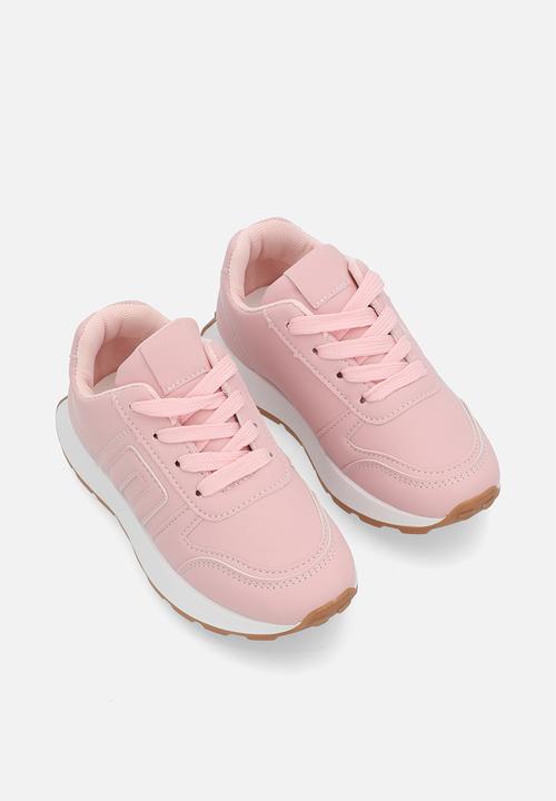 Pop Candy - Lace up sneakers - pink & white