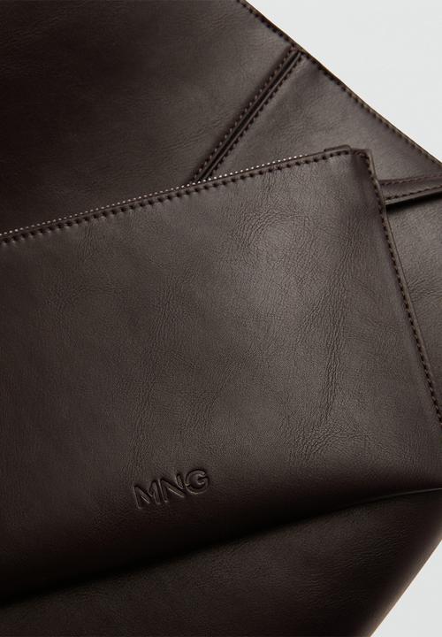 MANGO - Bucket bag puala - dark brown