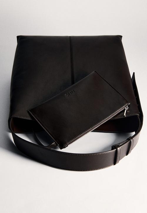 MANGO - Bucket bag puala - dark brown