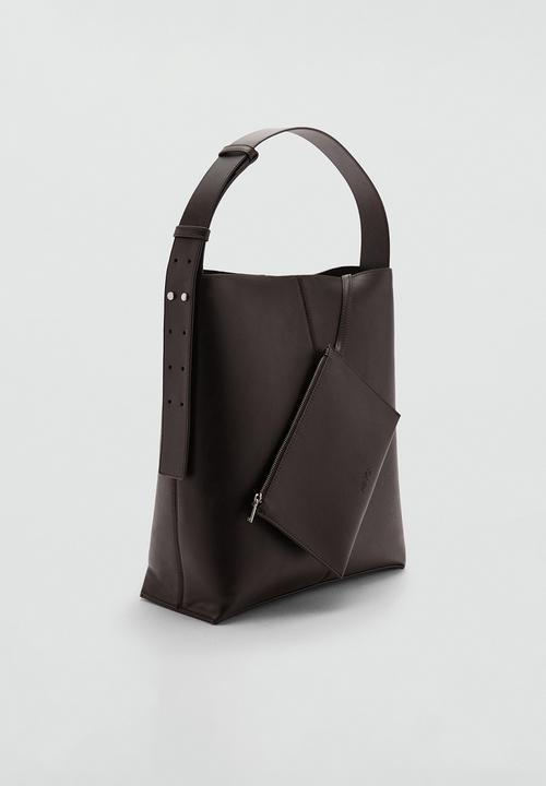 MANGO - Bucket bag puala - dark brown