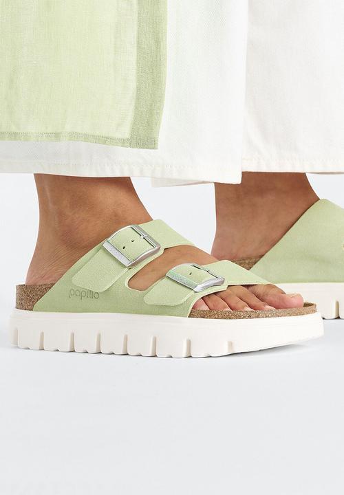 Birkenstock - Arizona chunky suede leather narrow - faded lime