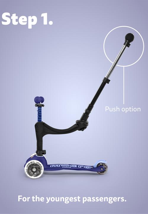 MICRO - Mini 3in1 deluxe plus scooter - pink led