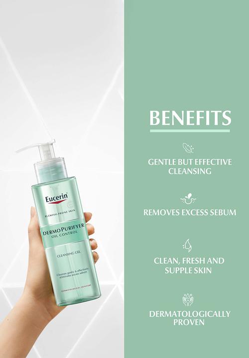 Eucerin - DermoPurifyer Oil Control Face Cleansing Gel, Acne-Prone Skin,200ml