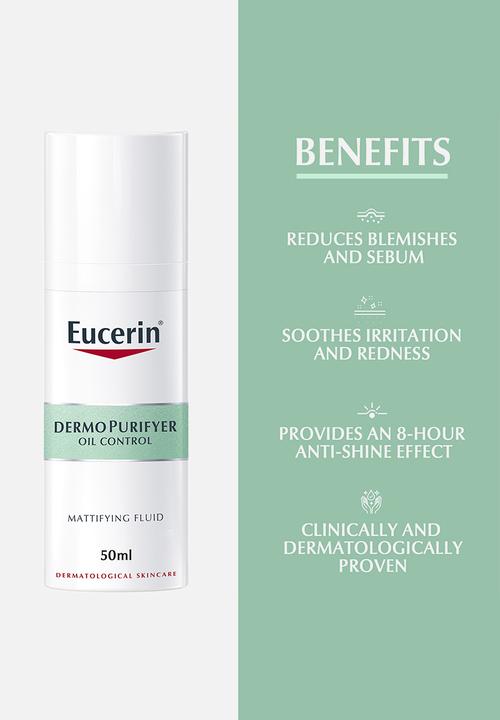 Eucerin - DermoPurifyer Oil Control Face Mattifying Fluid, Oily Skin, 50ml