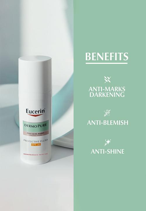 Eucerin - DermoPurifyer Oil Control Protective Fluid, Post-Acne Marks, SPF 30, 50ml