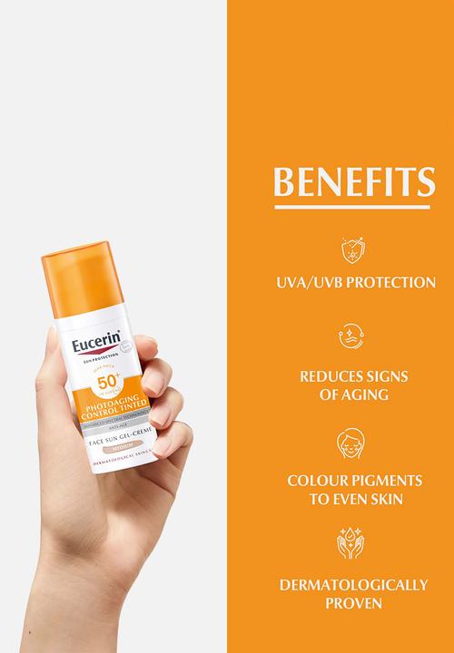Eucerin - Sunscreen Photoaging Control Tinted Anti-Age Gel-Cream,SPF 50+,50ml