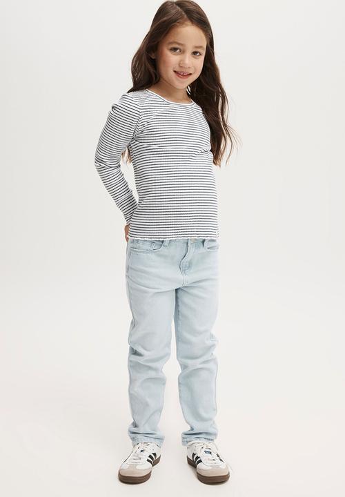 Cotton On - India mom jean - bleach blue wash
