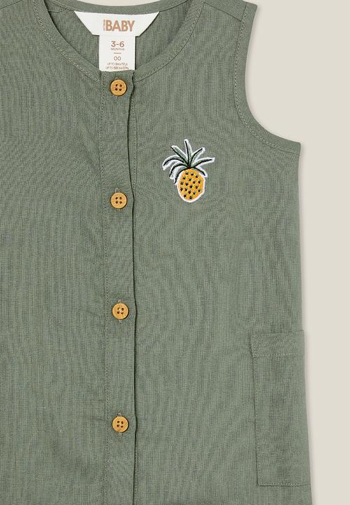 Cotton On - Jacob sleeveless playsuit - swag green/ tropic pinapple