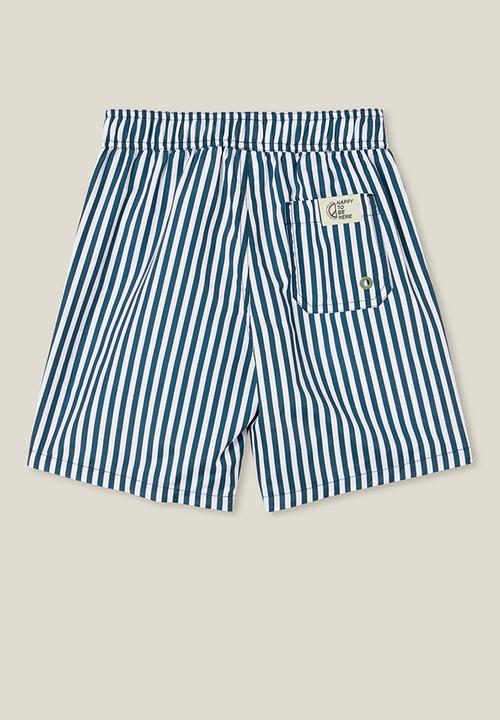 Cotton On - Bobby board short - stargazer/white vertical stripe