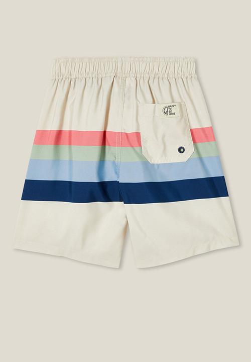 Cotton On - Bobby board short - rainy day/dusty blue multi stripe