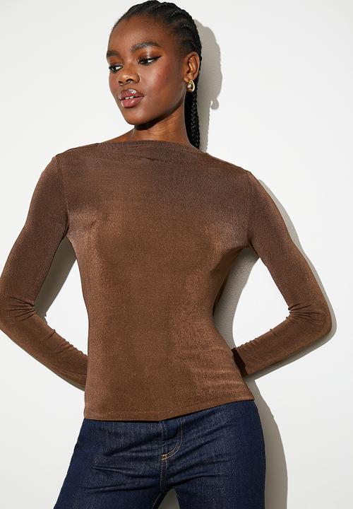VELVET - cowl back top - chocolate lab