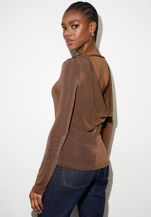 VELVET - cowl back top - chocolate lab