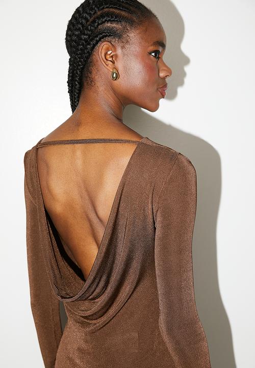 VELVET - cowl back top - chocolate lab