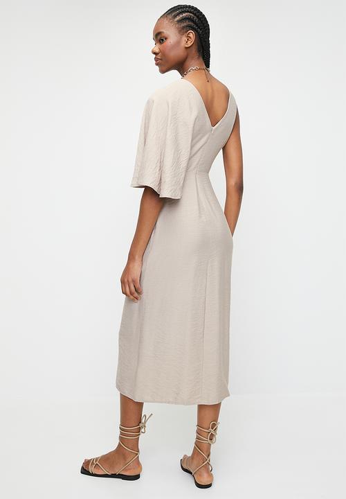 Superbalist - twist front wrap dress - coconut shell