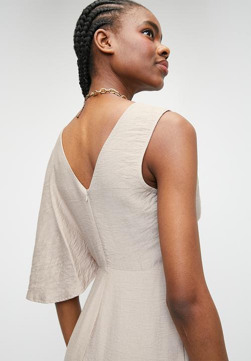 Superbalist - twist front wrap dress - coconut shell